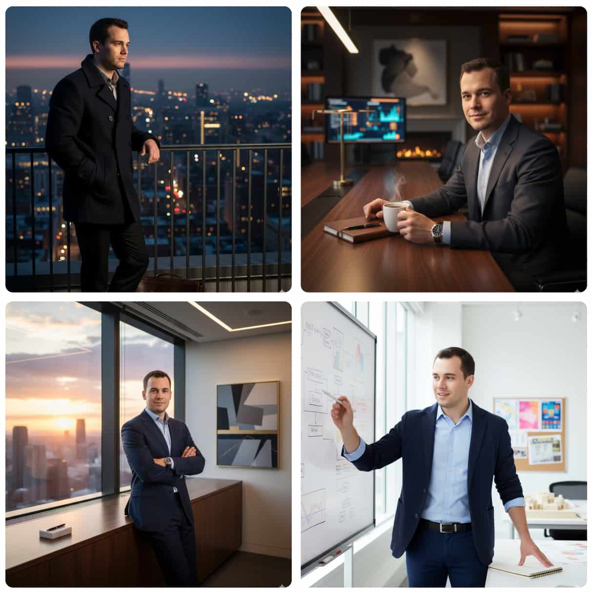 Professional AI-generated headshots presented as a collage.