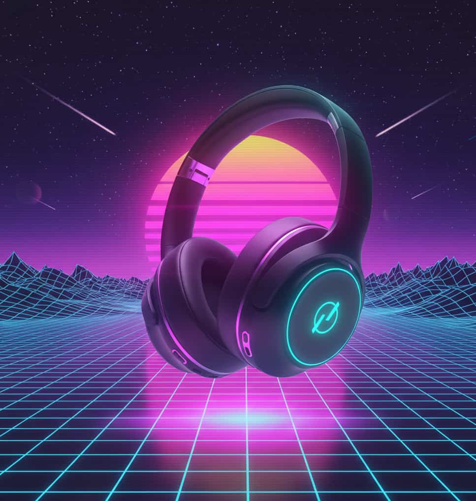 Variation 4: Apply retro 80s aesthetic with neon colors and synthwave vibes.