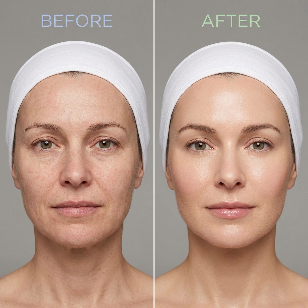 Professional before and after comparison images with consistent lighting and presentation.