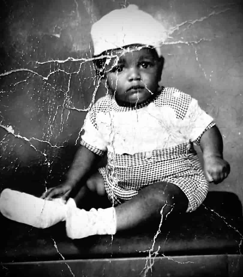 Original faded portrait before restoration